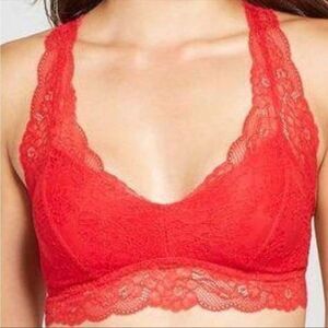 GILLIGAN & O’MALLEY | Red Lace Racerback Padded Pullover Bralette Women’s XL